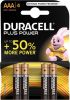 Duracell Plus Power AAA mini penlite batterij LR03/AAA 1.5v 4 stuks online kopen