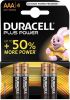 Duracell Plus Power AAA mini penlite batterij LR03/AAA 1.5v 4 stuks online kopen